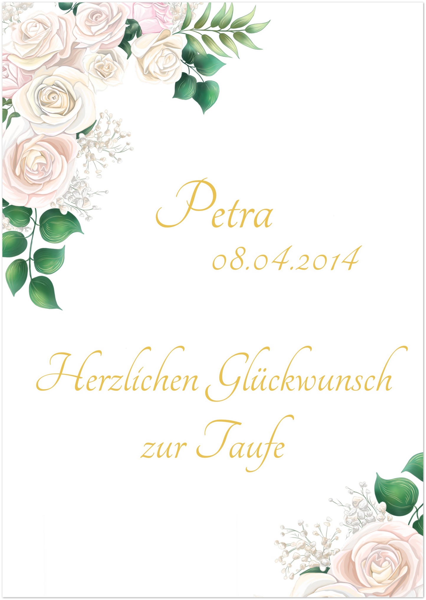 Petra Poster zur Taufe