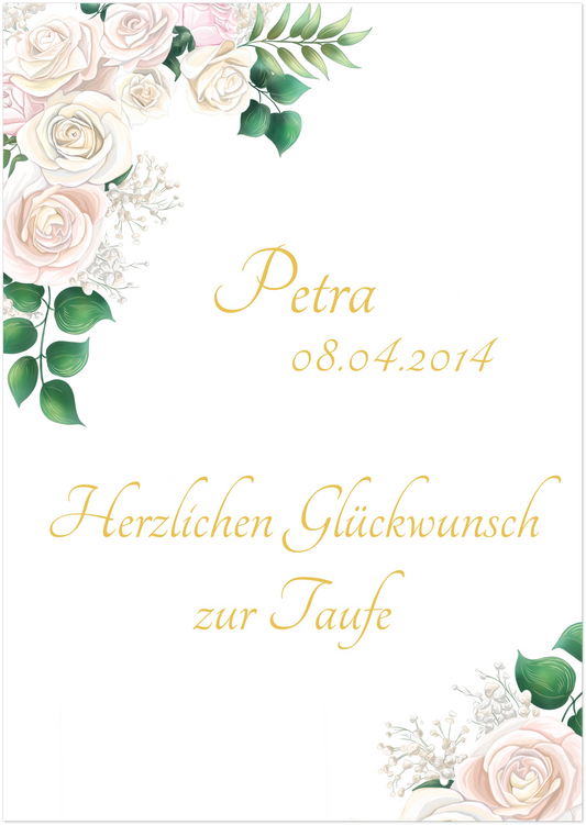 Petra Poster zur Taufe