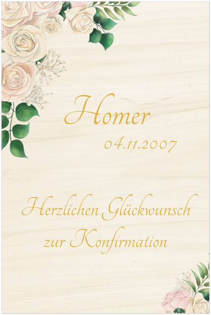 Homer Holzdruck zur Konfirmation