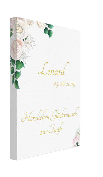 Lenard Leinwand zur Taufe