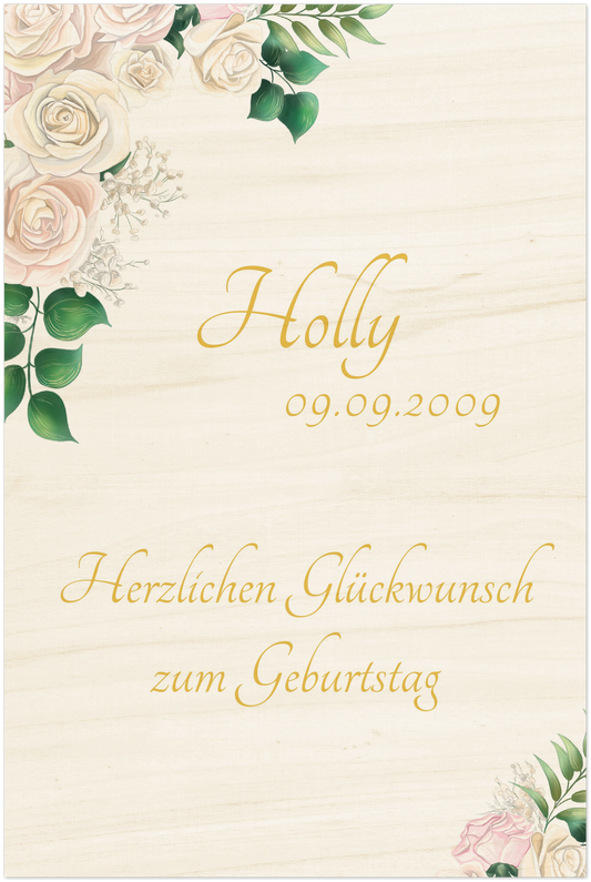 Holly Holzdruck zum Geburtstag